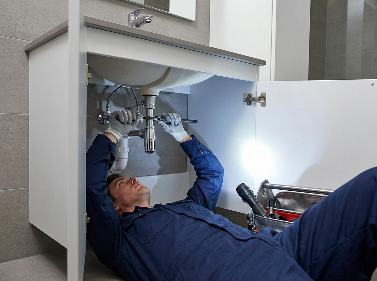 Leak repair under a sink
