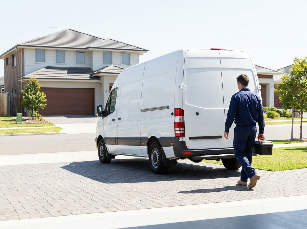 Marante Plumbing Service work van in the Atlanta metro area
